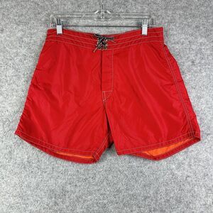 Birdwell Beach Britches Board Shorts Mens 30 Classic Red Lined Short Surf 15”